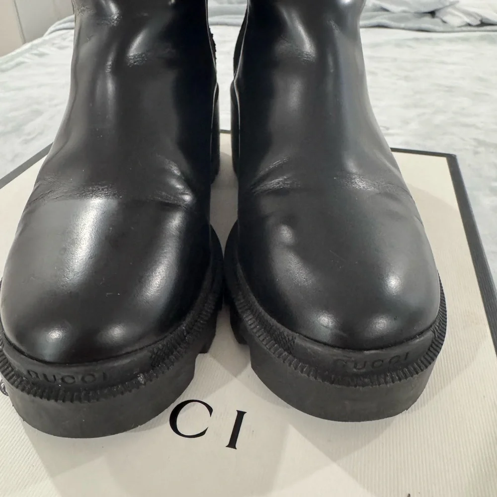 Gucci Black Leather Ankle Boots - Picture 3 of 11
